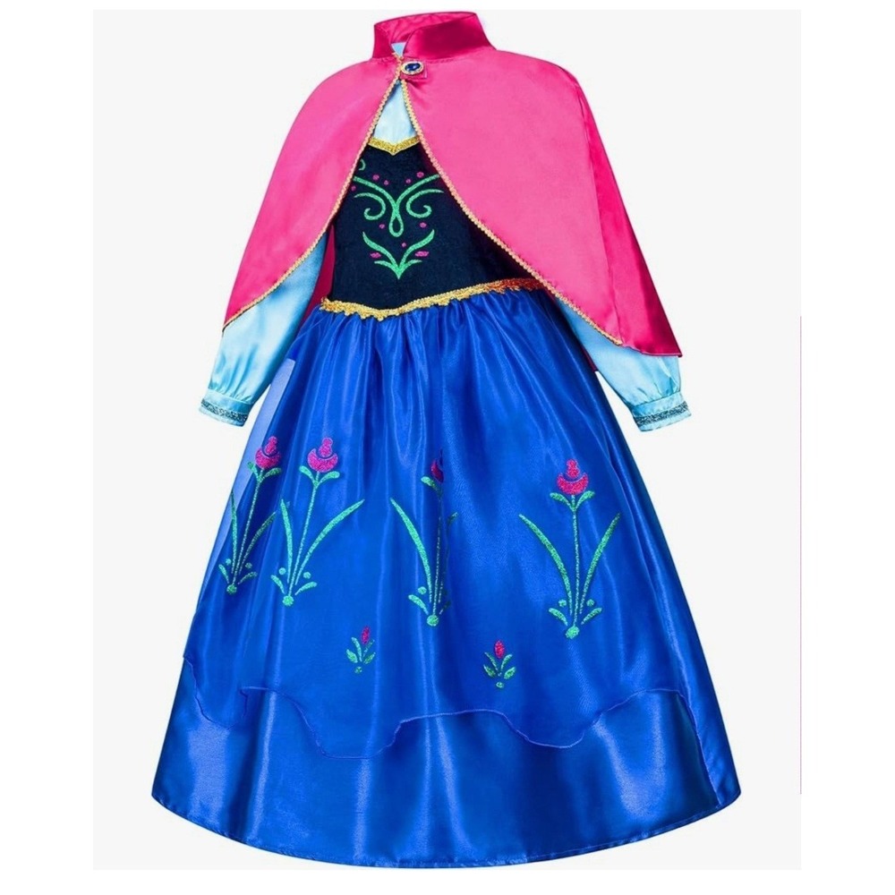 Princess Dress for Girls Anna Costume Cosplay Set with Accessories Sz 2-10 years
